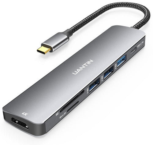 UANTIN Estación de Acoplamiento USB C 7 en 1 (Lector de Tarjetas SD/TF)