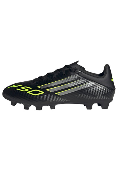 Adidas Unisex-Adult F50 Club Firm Ground/Multi Ground, Black/Iron Metallic/Lucid Lemon