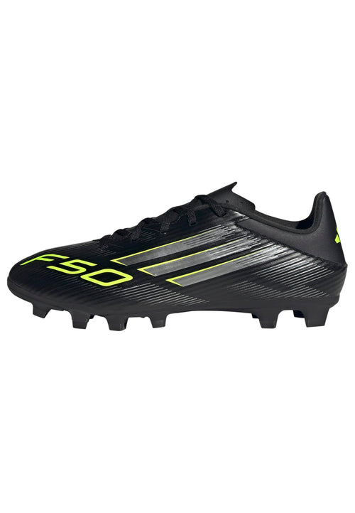 Adidas Unisex-Adult F50 Club Firm Ground/Multi Ground, Black/Iron Metallic/Lucid Lemon