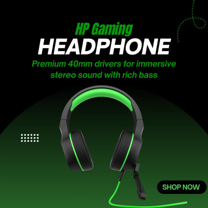 HP Pavilion Gaming Headset 400 with Mic – Immersive Sound, Universal Compatibility, Plug & Play