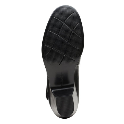 Clarks Black's Emily 2 Mabel Pump, Black Leather