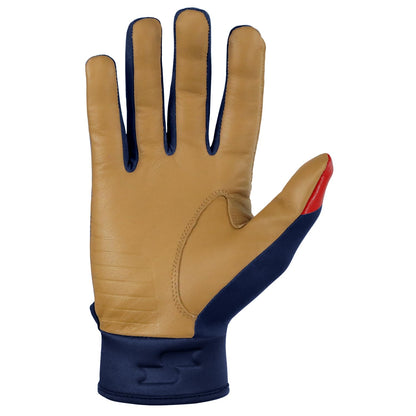 SSK X1 Color Rush Guantes de Bateo de Béisbol para Adultos (Talla XL / Azul Marino y Rojo)