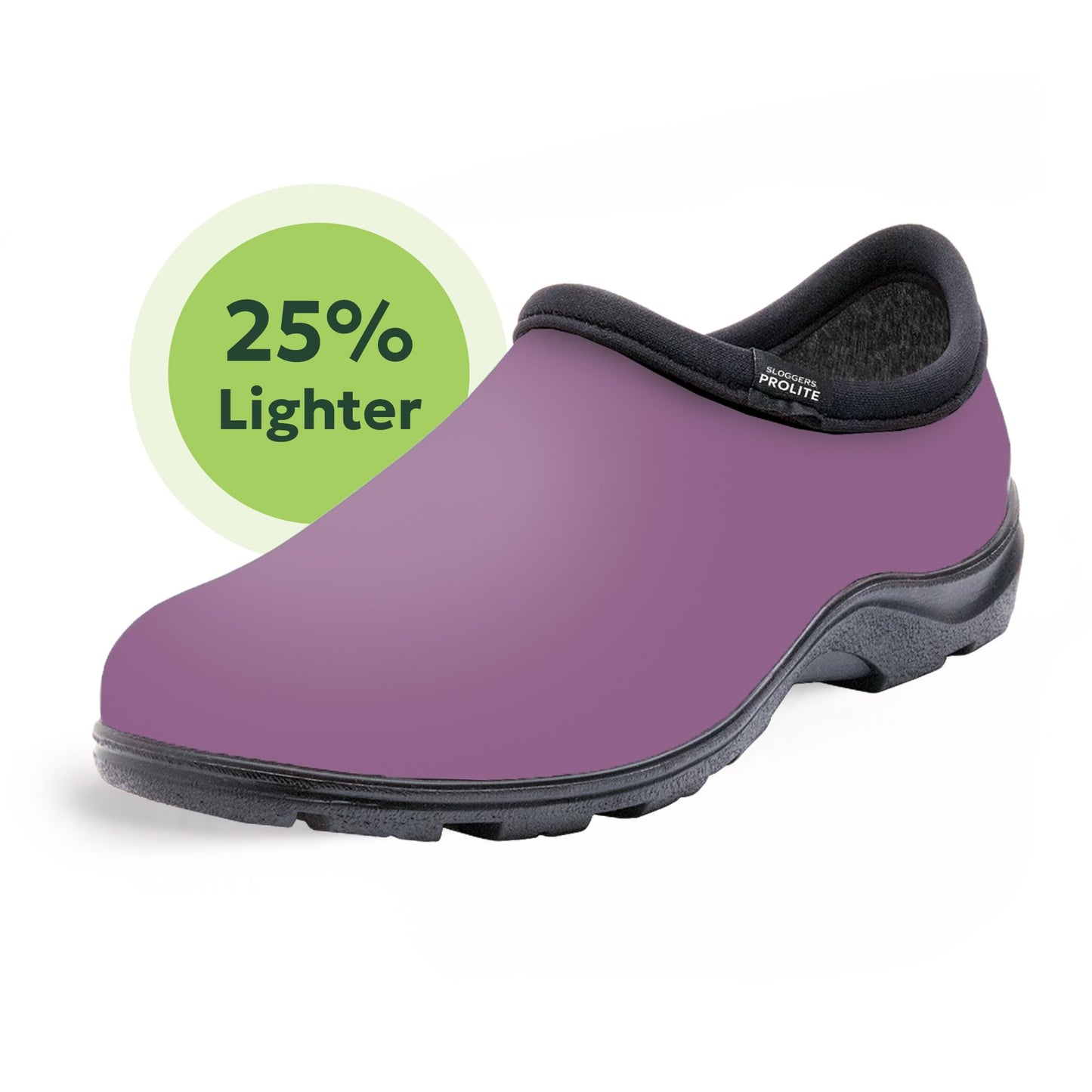 Sloggers ProLite Women’s Garden & Work Slip-On Shoes – 25% Lighter Waterproof Comfort Clogs with All-Day Insoles, UV Protection, Arch Support & Deep-Lug Traction – Made in USA with US & Imported Parts - Lavender