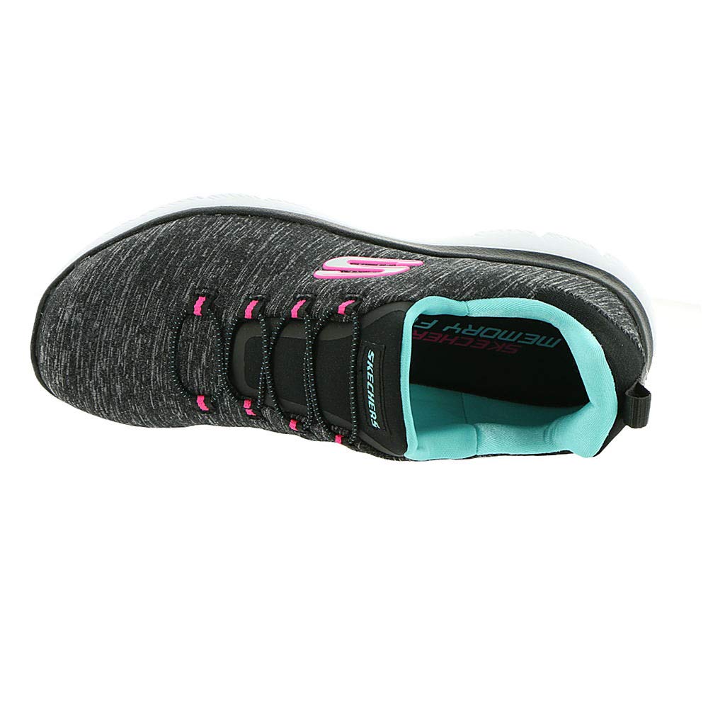 Skechers womens Summits-quick Getaway Sneaker, Black/Light Blue