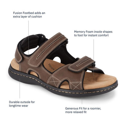 Dockers Mens Newpage Outdoor Sport Sandal Memory Foam, Briar