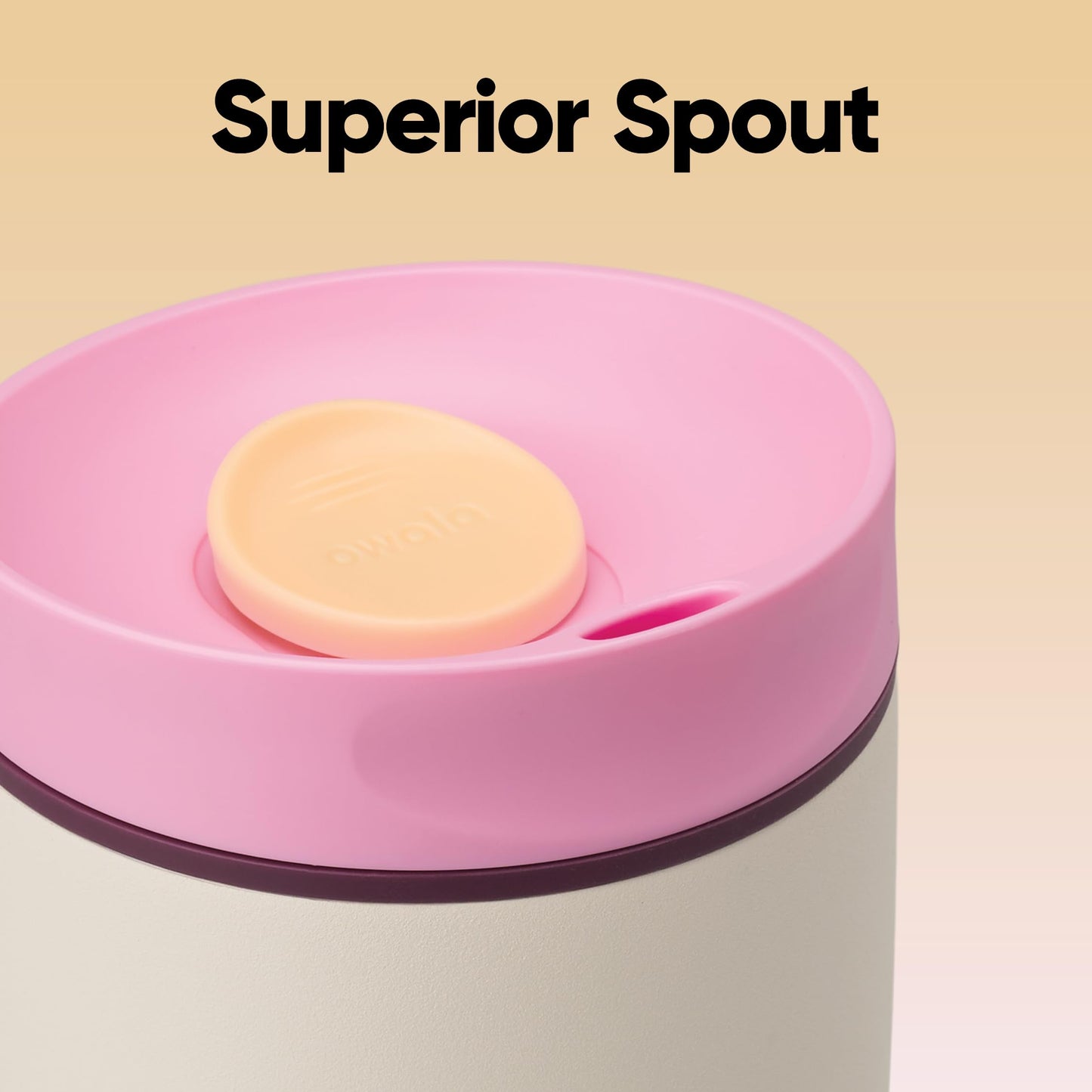 Owala Vaso Térmico de Acero Inoxidable SmoothSip Slider (12 oz / Rosa y Marrón Claro)