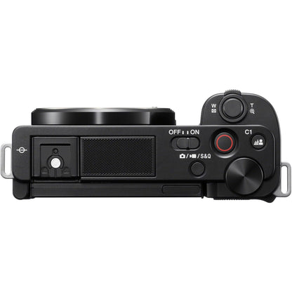 Sony ZV-E10 Mirrorless Camera Kit with 16-50mm II Power Zoom Lens (Black) | APS-C Sensor | Compact Creator Tool + 64GB Card + Bag + Card Reader + HDMI Cable + Flex Tripod + Hand Strap + More