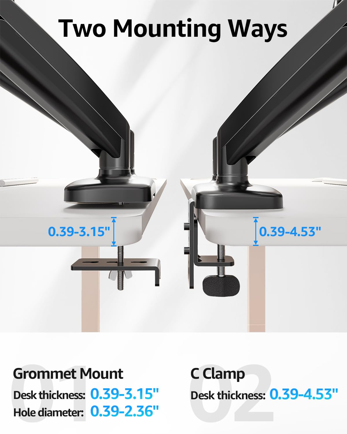 MOUNTUP Soporte para Monitor Dual (Altura Ajustable)