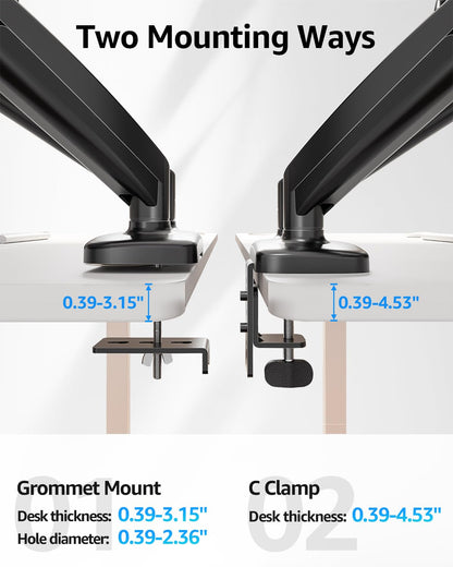 MOUNTUP Soporte para Monitor Dual (Altura Ajustable)