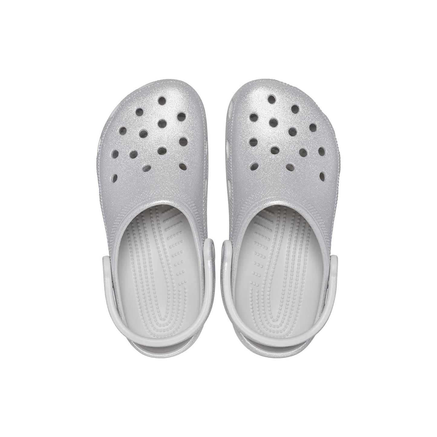 Crocs Unisex-Adult Classic Sparkly Clog, Metallic and Glitter Shoes, Silver Glitter