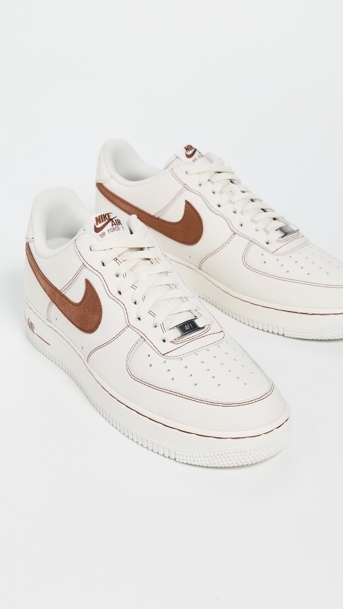 Nike Men's Air Force 1 '07 Lv8 Ess+ Sneakers, Ivory/Saddle Brown