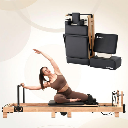 PAETA Máquina de Pilates Reformer de Madera Plegable