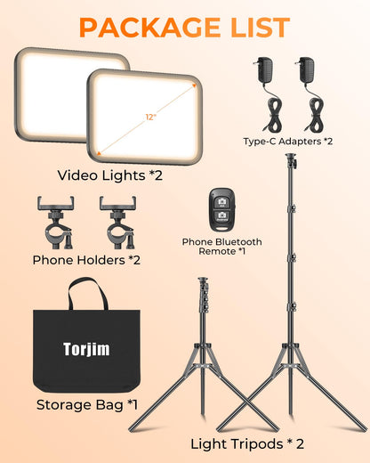 Torjim Kit de Luz LED para Video (12")
