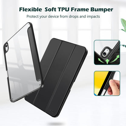 ProCase Funda Transparente con Estuche de Lápiz para iPad (Negro)
