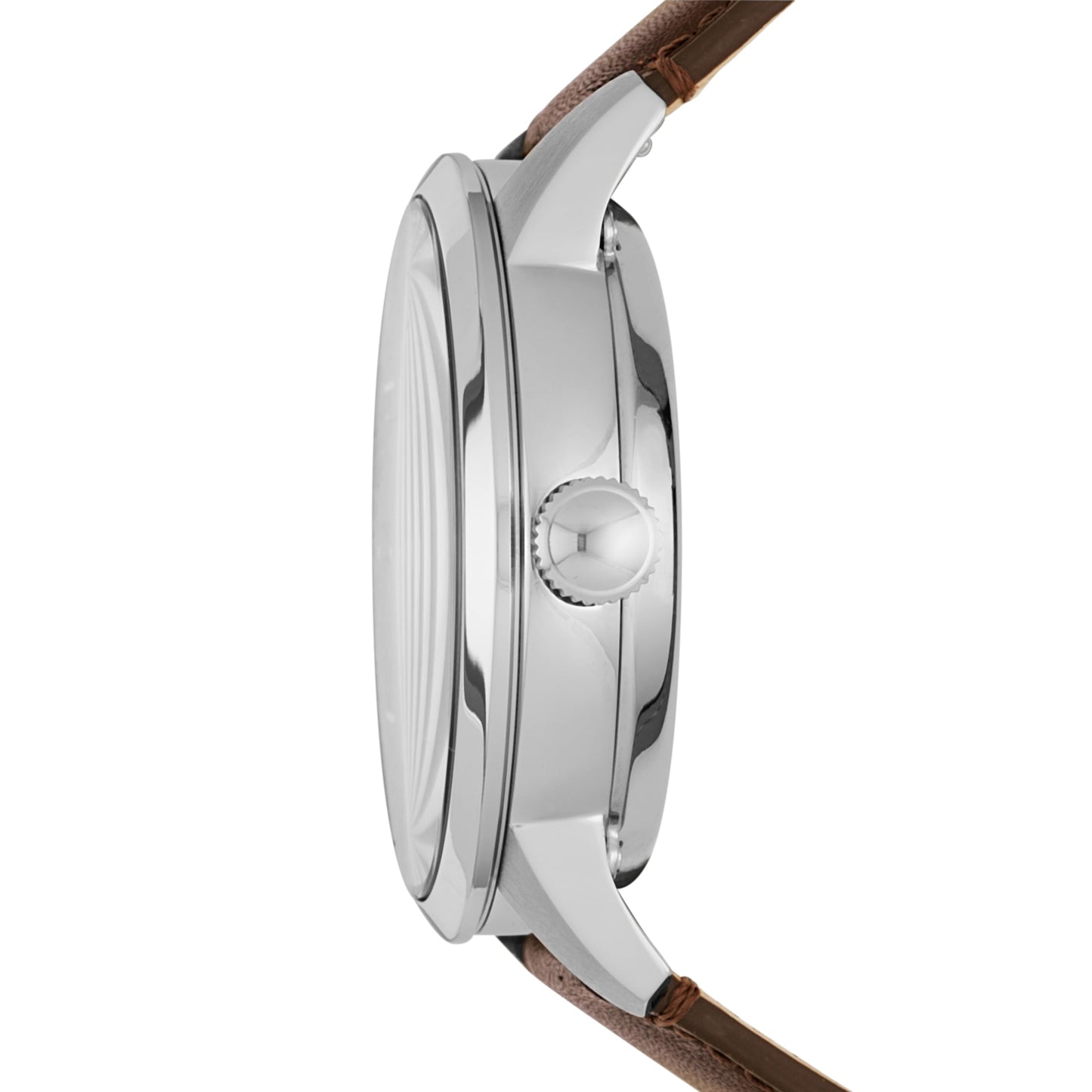 Fossil Men's Watch, Townsman Automatic Stainless Steel and Leather Two-Hand Skeleton Watch for Men, Color: Silver, Brown