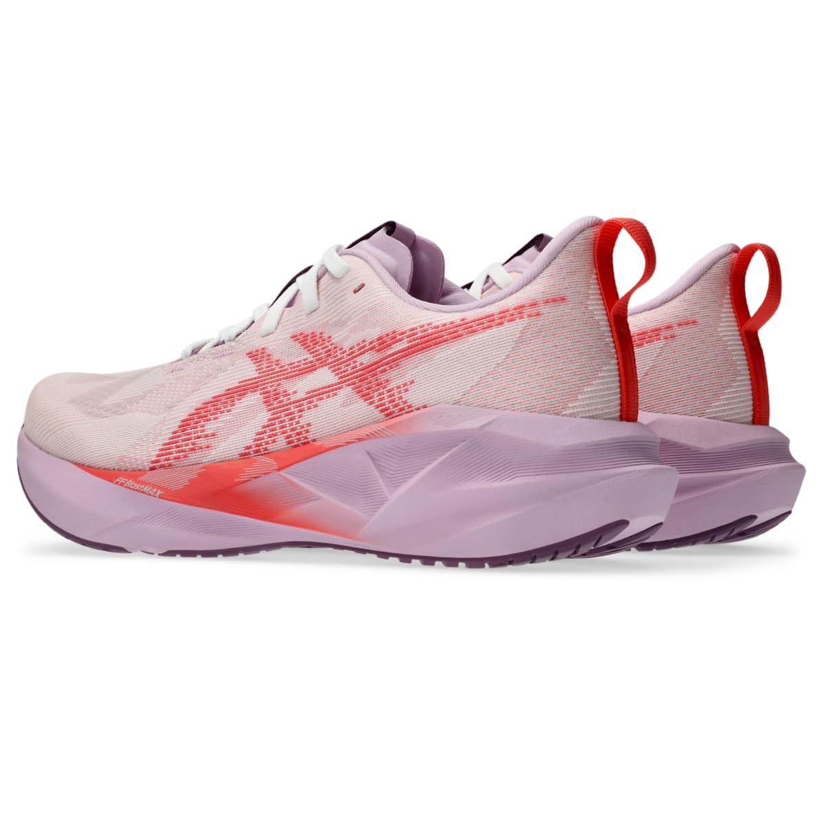 ASICS Women's NOVABLAST 5 Running Shoe, White/Coral Reef