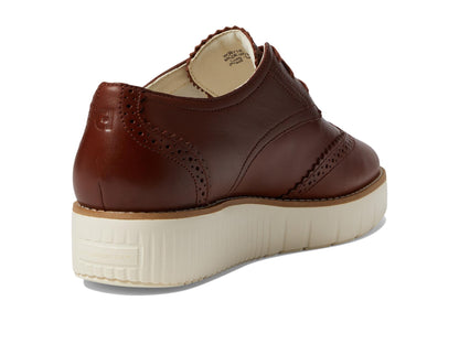 Cole Haan Womens Grand City Platform Oxford, Dark Cuoio/Ivory