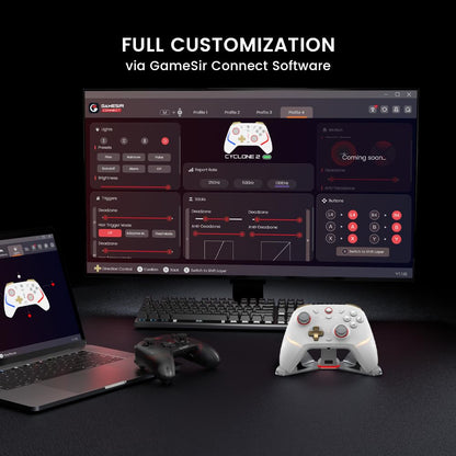 GameSir Controlador Inalámbrico Cyclone 2 con Base de Carga (Renovado / Black)
