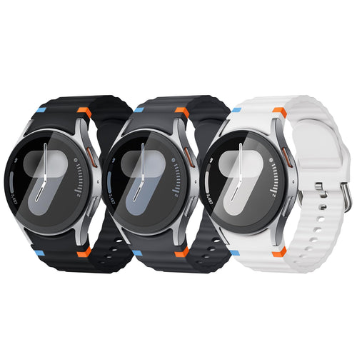 Acextro Correa Deportiva de Silicona para Galaxy Watch 7 (Paquete de 3 / 44mm y 40mm)