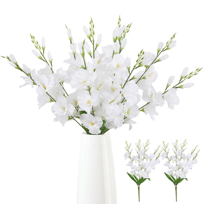 ICBOX Flores de Gladiolos Artificiales (Paquete de 2 Manchas / Blanco)
