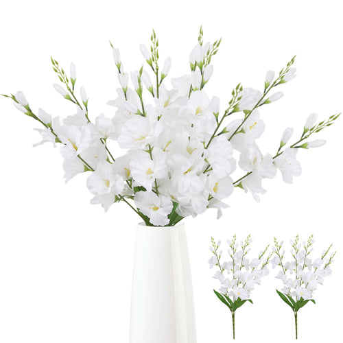 ICBOX Flores de Gladiolos Artificiales (Paquete de 2 Manchas / Blanco)