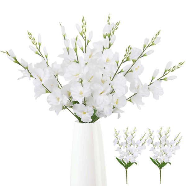 ICBOX Flores de Gladiolos Artificiales (Paquete de 2 Manchas / Blanco)