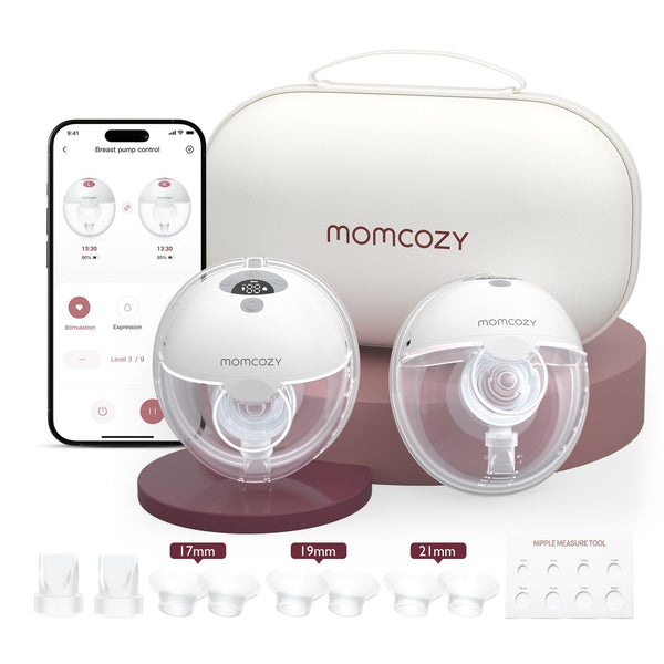 Momcozy Sacaleches Eléctrico Inalámbrico Portátil M5 (Paquete de 2 / Gris Pluma)