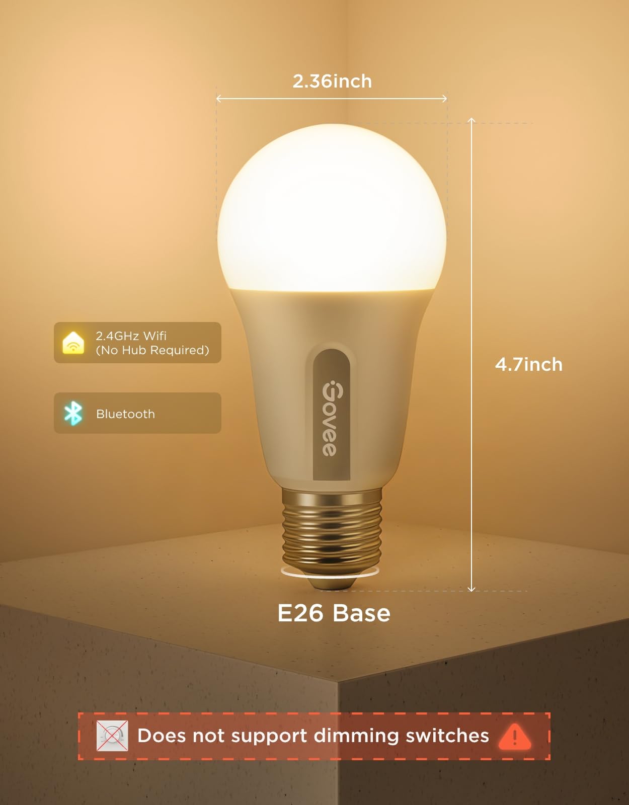 Govee Bombillas Inteligentes LED (Paquete de 4 / 800 Lúmenes)