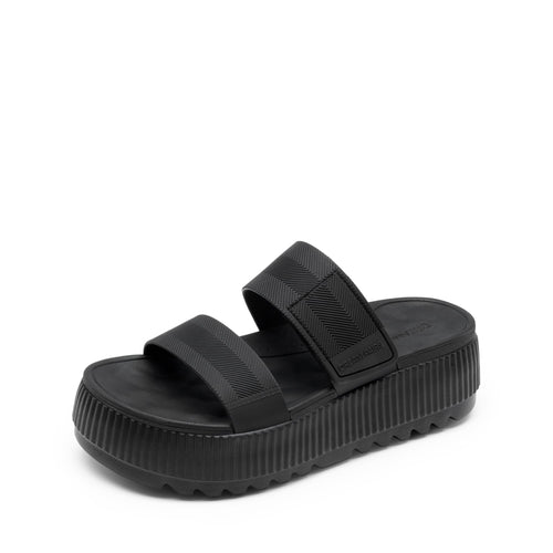 DREAM PAIRS Women's Platform Slip on Adjustable Sandals Lightweight Comfortable Non-Slip Vacation Beach Chunky Open Toe Wedges for Summer Waterproof Shoes 2026, All Black, SDWS26004W