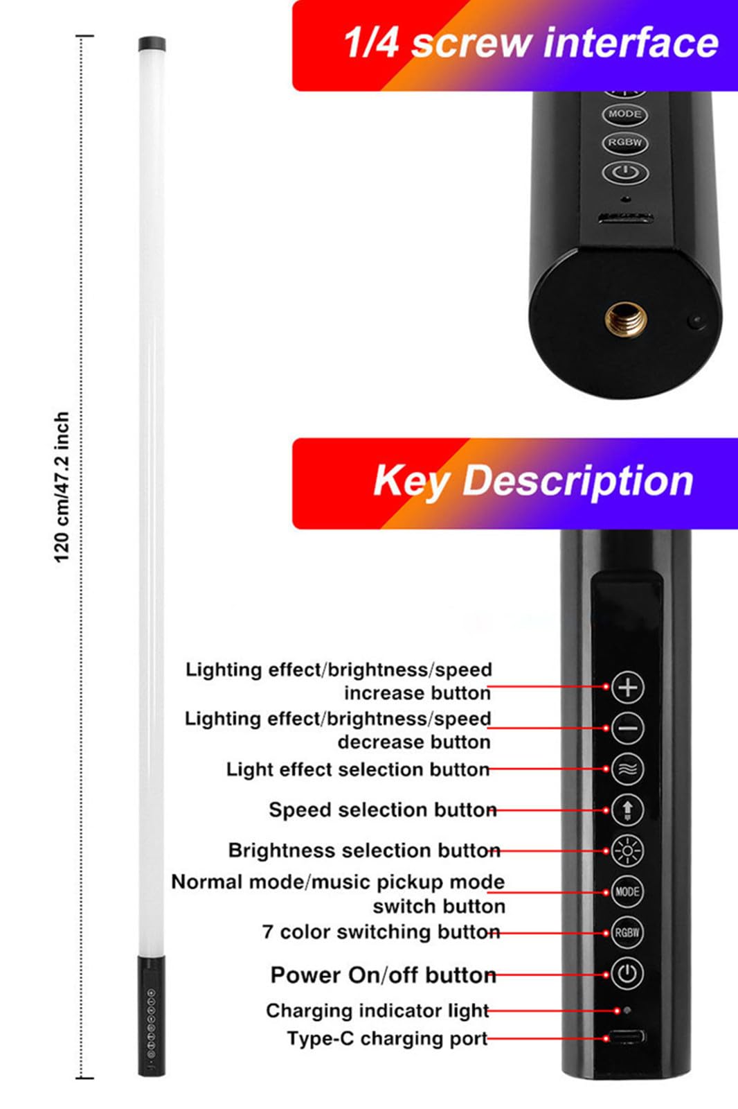 ZDMDRGB Tubos de Luz RGB Portátiles (Paquete de 6)