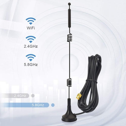 Bingfu Antena de Doble Banda WiFi de Base Magnética (Paquete de 4)