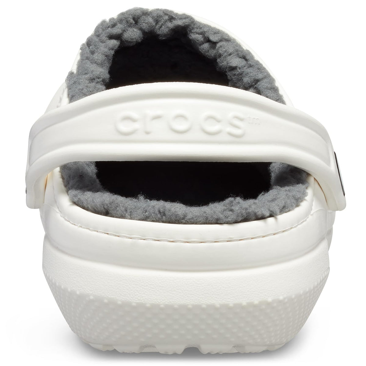 Crocs Men's and Women's Classic Lined Clog, White/Grey 2, US Men 5/Women 7