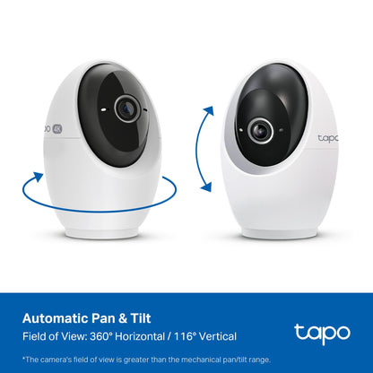 Tapo Cámara de Seguridad Inteligente para Interiores 4K Pan/Tilt (C260)
