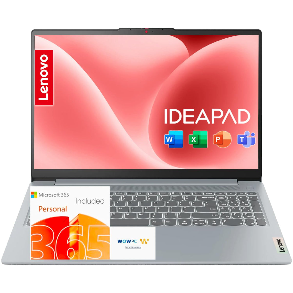 Lenovo IdeaPad Slim 3i • 15.6" FHD Laptop with Microsoft 365 Included • Intel N100 • 4GB DDR5RAM • 128GB SSD • Windows 11