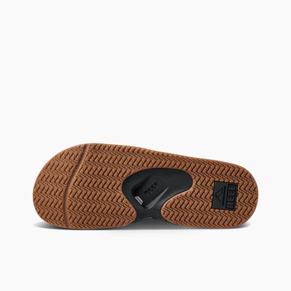 REEF Fanning Slide Mens Sandal Black-Silver 7