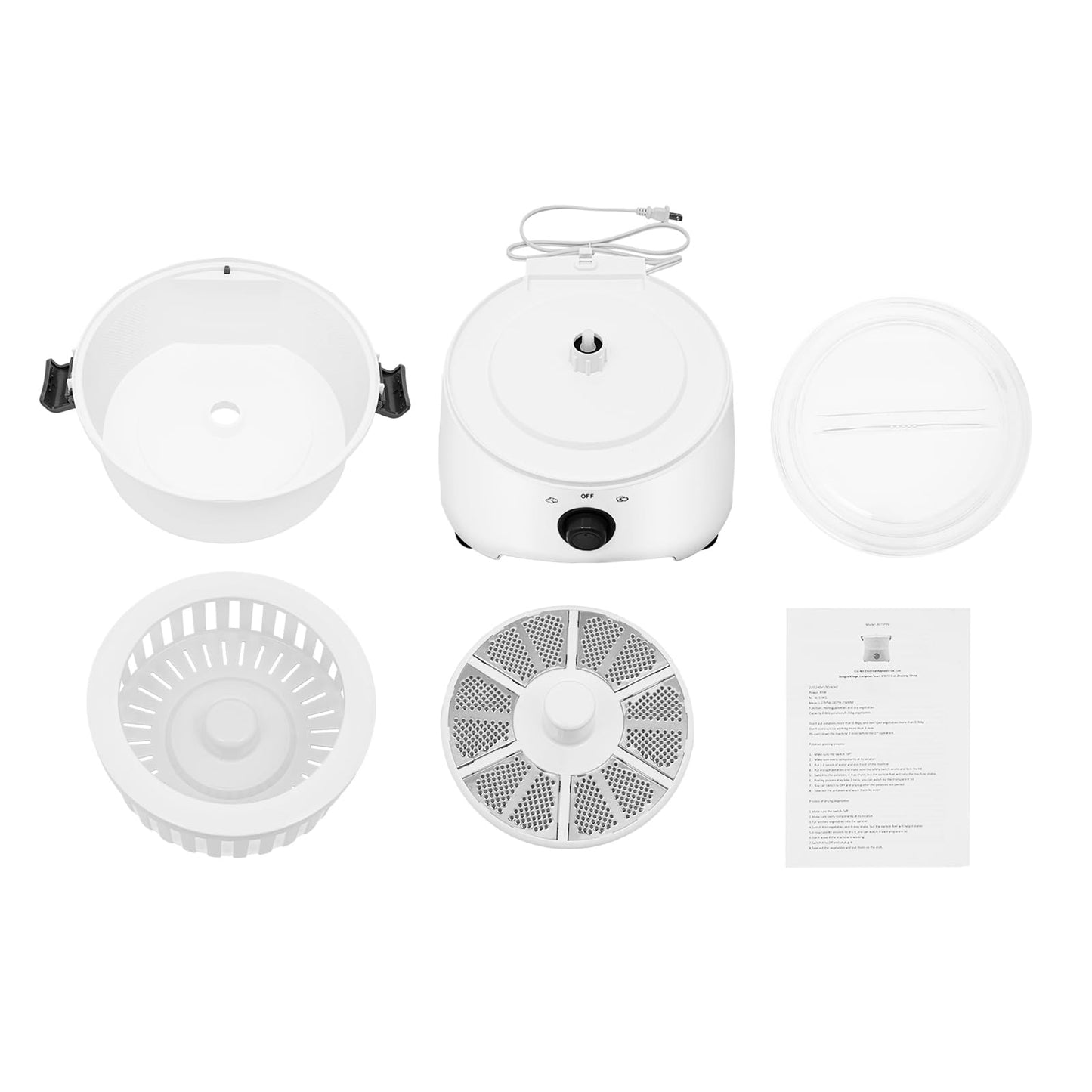 Máquina Peladora y Secadora de Papas Eléctrica Comercial (85W / 1.76Lbs)