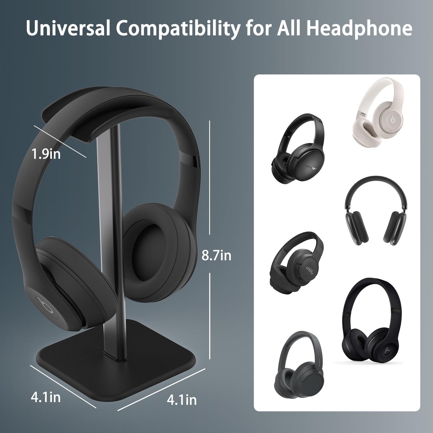 Ahonnpely Soporte de Escritorio para Auriculares (Negro)