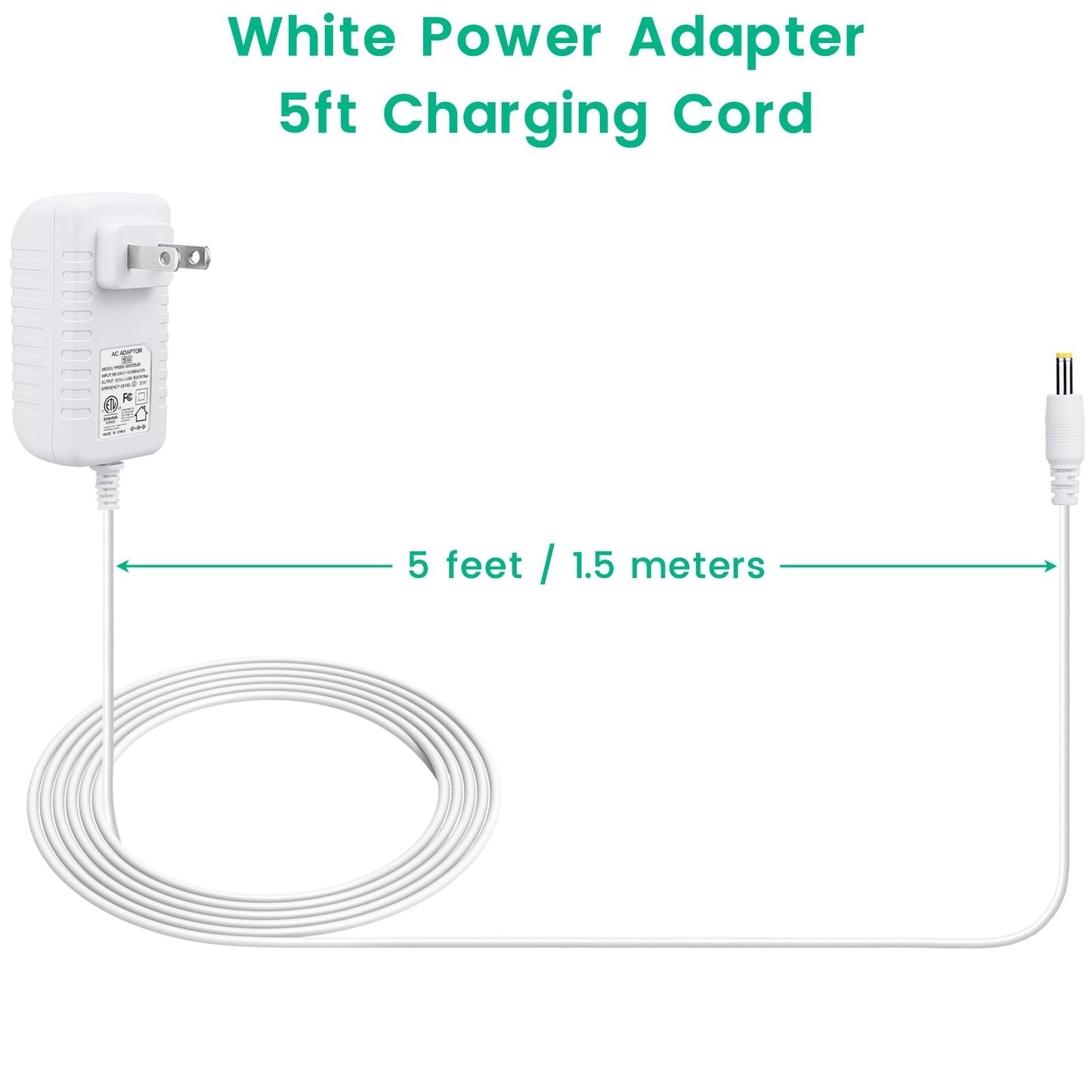 Adaptador de Corriente de 15W (5ft / Blanco)