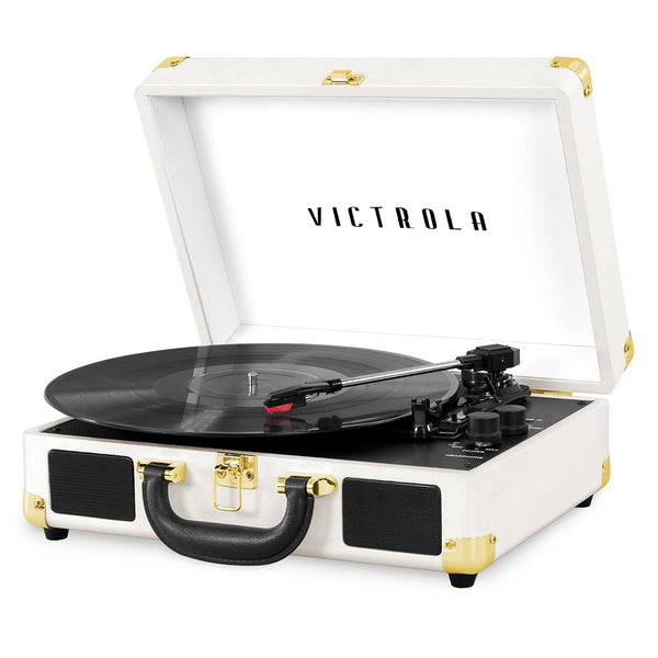 Victrola Toca Discos Portátil de Maleta Journey con Bluetooth (Blanco)