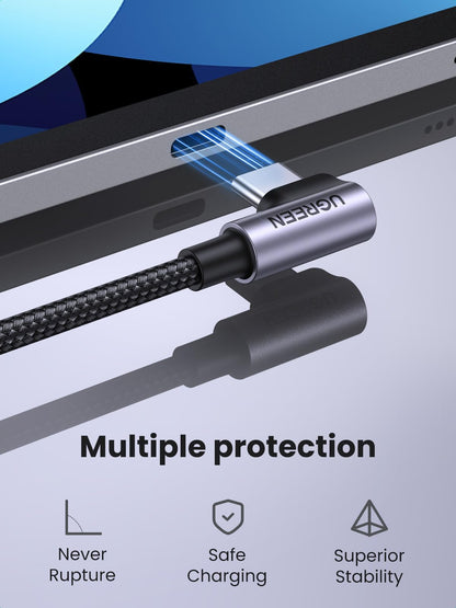 UGREEN Cable USB C en Ángulo Recto de 60W (3.3 pies)