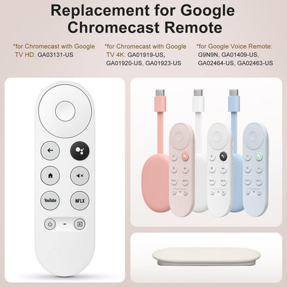 Control Remoto de Repuesto por Voz G9N9N para Google TV (Solo Snow Chromecast)