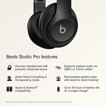 Beats Studio Pro Auriculares Inalámbricos sobre la Oreja (Negro)
