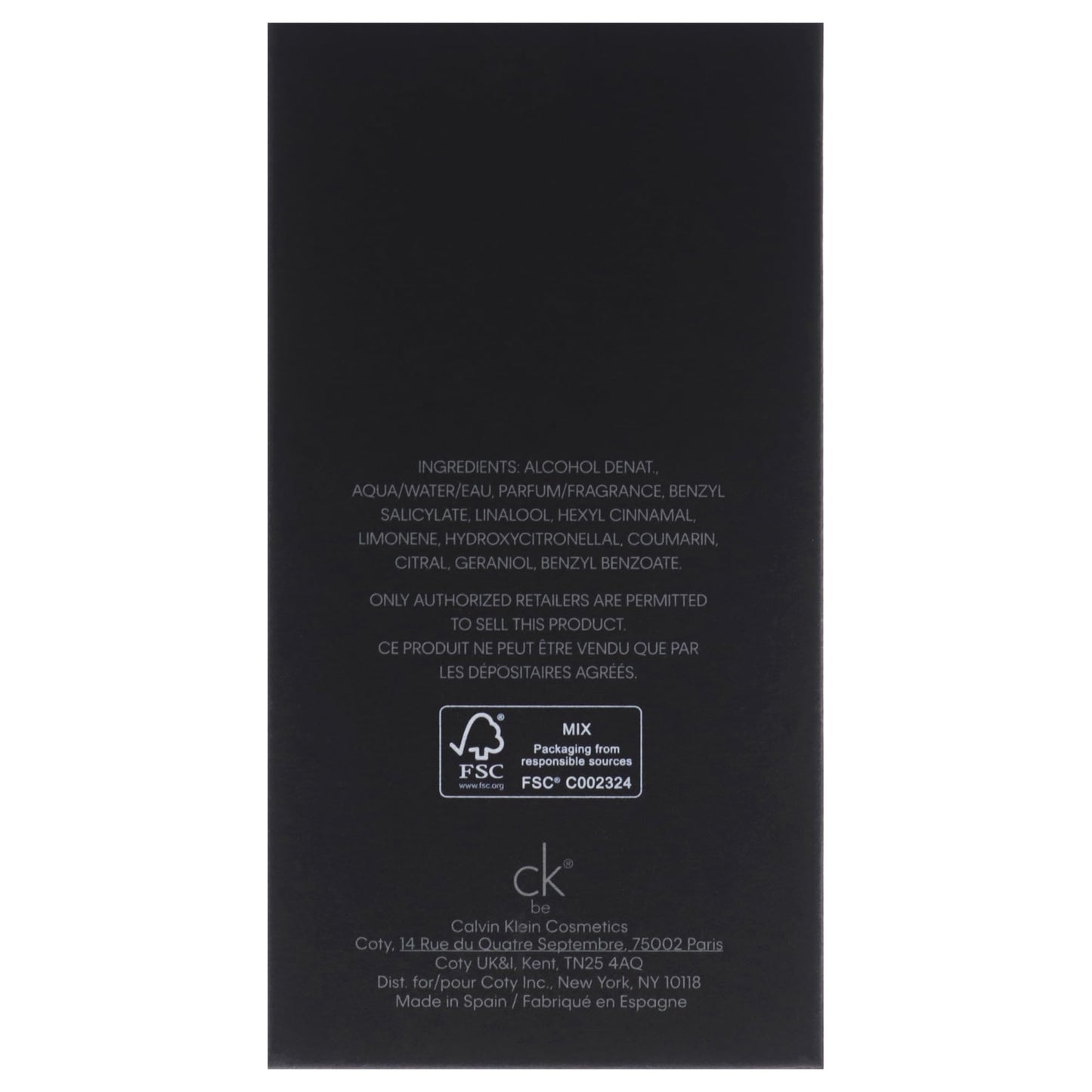 Calvin Klein CK Be (3.3 fl oz / EDT)