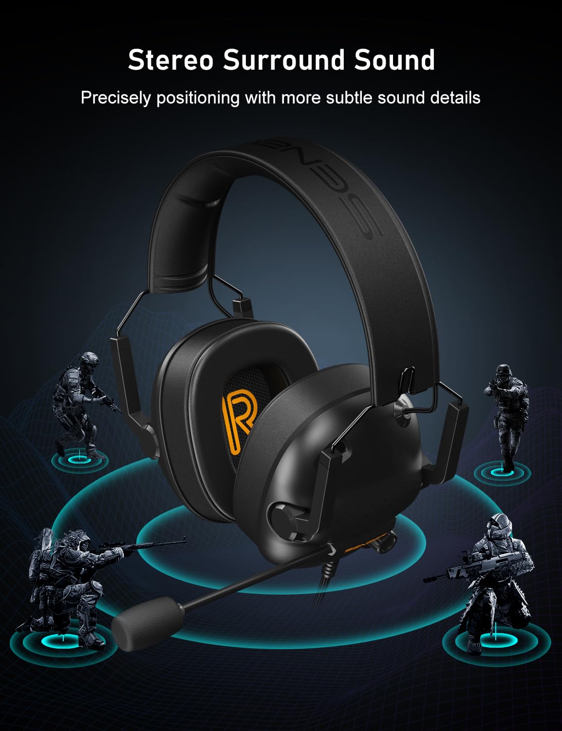 SENZER SG500 Audífonos Pro Gaming (Negro)