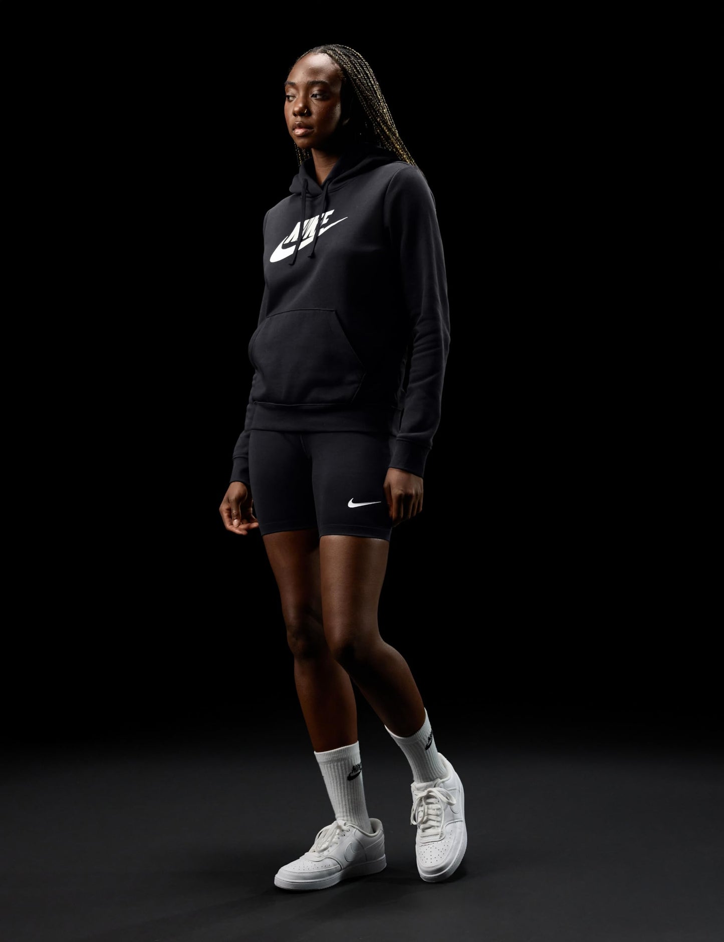 Nike Women's Court Vision Low Next Nature Shoes, White/White-White
