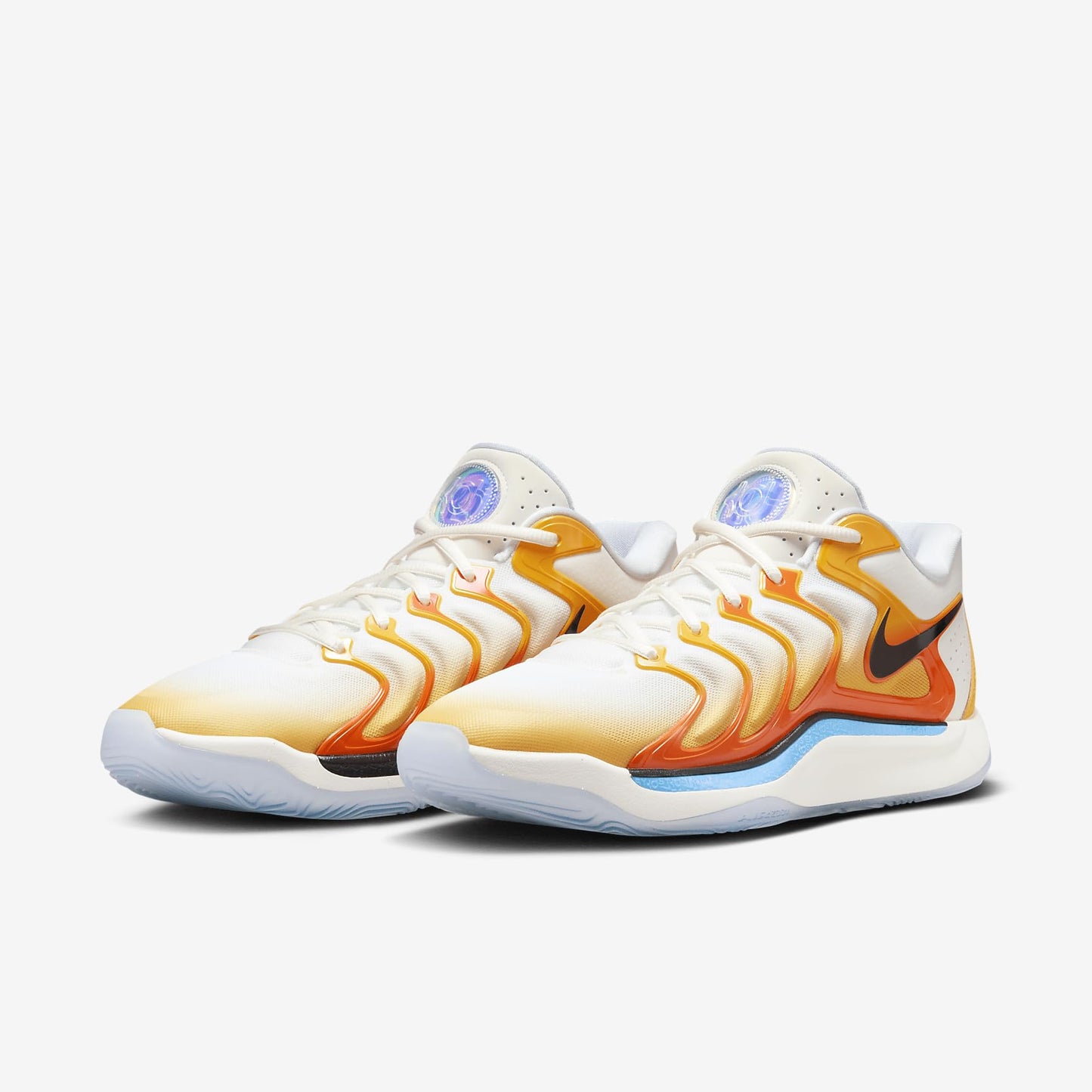 NIKE KD17 Basketball Shoes (FJ9487-700, University Gold/Safety Orange/University Blue/Black)