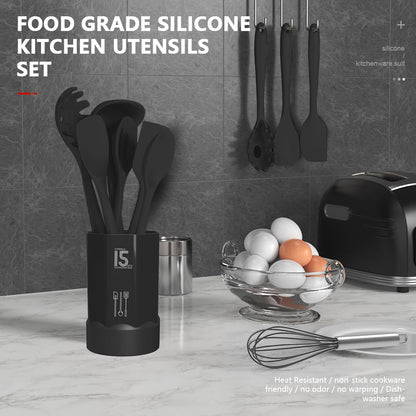 AOTHOD Set de Utensilios de Cocina de Silicona (Libre de BPA)
