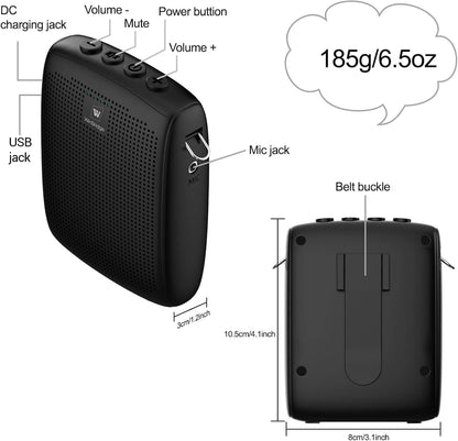 WinBridge Amplificador de Voz Portátil con Bluetooth (15W / Modelo WB002)