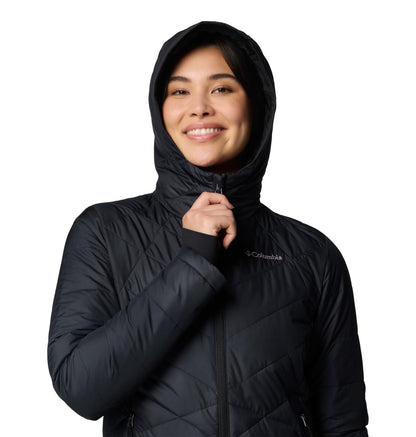 Columbia Chaqueta Acolchada con Capucha para Mujer (Negro / Talla M)