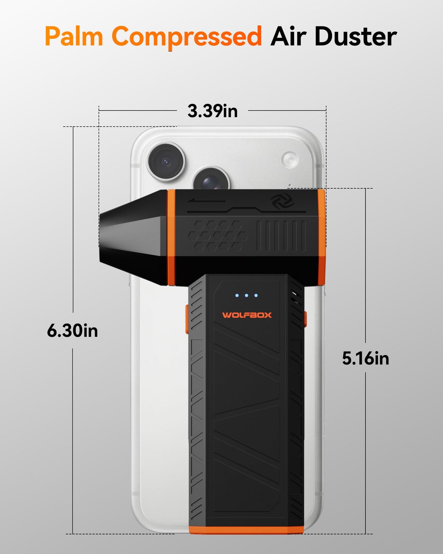WOLFBOX Plumero de Aire Eléctrico MegaFlow 50 (110000RPM)